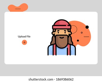 Flat avatar icon of a person. man face vector illustration for user profile. Round colored cartoon portrait