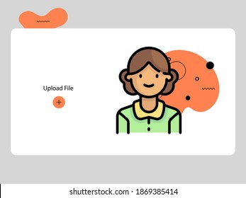 Flat avatar icon of a person. woman face vector illustration for user profile. Round colored cartoon portrait