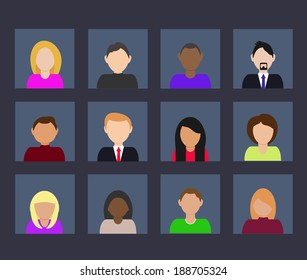 Flat avatar icons 