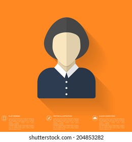 Flat avatar icons. Business concept, global communication. Web site user profile.  Social media, network elements.