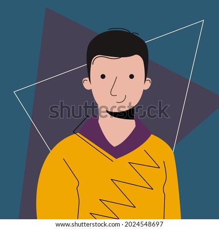 Flat avatar man vector character. Cartoon style girl for social networks, games, infographics, etc.