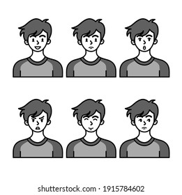 Flaches Avatar-Vektorfokus-Profil und Enoticon