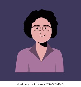 Flat avatar woman vector. Portrait persona for social networks