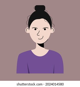 Vector de avatar plano. Personaje retrato para redes sociales