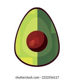 diseño de aguacate plano sobre fondo blanco