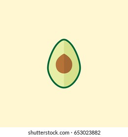 Flat Avocado Element. Vector Illustration Of Flat Alligator Pear Isolated On Clean Background. Can Be Used As Avocado, Pear And Fruit Symbols.