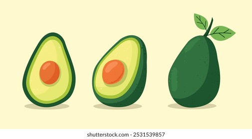 ilustração plana do vetor desenhado à mão abacate
