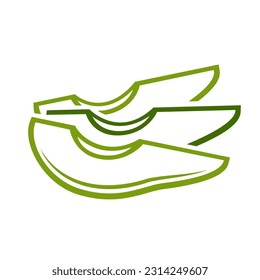 Flat avocado icon isolated on white background. Vector illustration