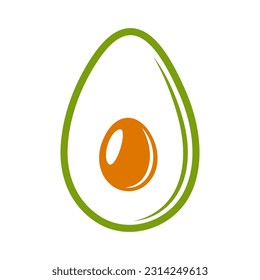 Icono de aguacate plano aislado en fondo blanco. Ilustración del vector
