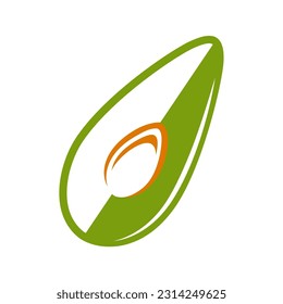 Icono de aguacate plano aislado en fondo blanco. Ilustración del vector