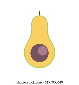 Flat avocado icon. Vector illustration