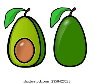 flat avocado whole and cut in the middle