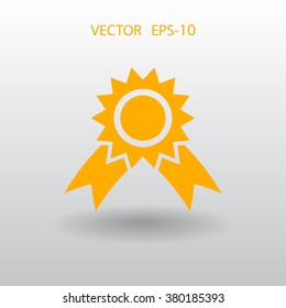 Icono de premio plano, ilustración vectorial