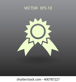 Icono de premio plano, ilustración vectorial