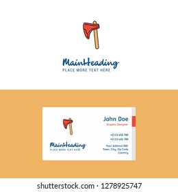 Flat Axe Logo and Visiting Card Template. Busienss Concept Logo Design