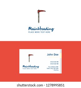 Flat Axe  Logo and Visiting Card Template. Busienss Concept Logo Design