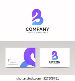 Flat B letter icon sign company logo vector design