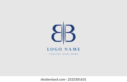 monograma de modelo de logotipo flat b