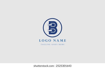 flat b logo template monogram