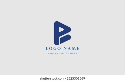 Monograma de Plantilla con logo B plano