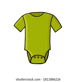 Flaches Baby-Tuch-Symbol in Vektorgrafik. Farbige Babytuchgrafik in Vektorgrafik. Neugeborener Stoff auf Vektorgrafik