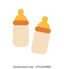 Flaches Baby Essentials, minimale Babypflege Illustration