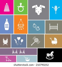 Flat Baby icons. EPS-10.