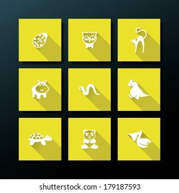 Flat baby toy icon set - vector illustration