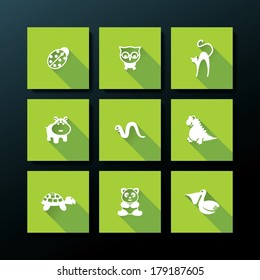 Flat baby toy icon set - vector illustration