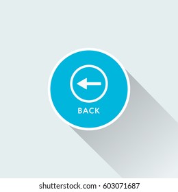 Flat back icon for web mobile and business