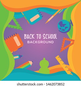 Flat back to school background design Vector