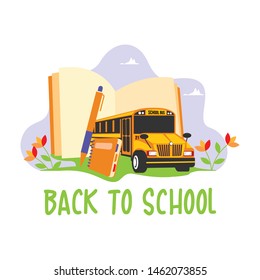 Flat back to school background design Vector