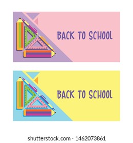 Flat back to school background design Vector