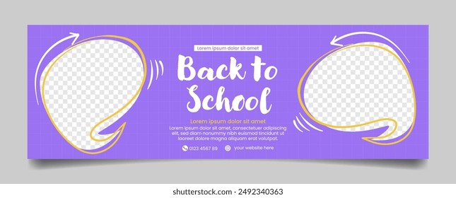 Flat back to school horizontal banners. template back to school banners