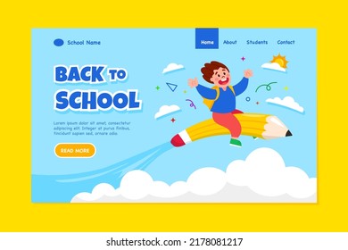 Flat Back To School Landing Page Template