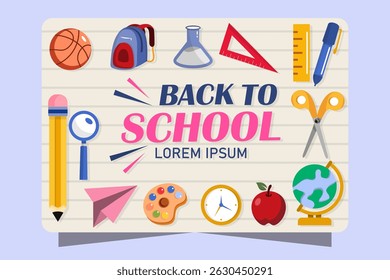 Flat background for back to school season design template