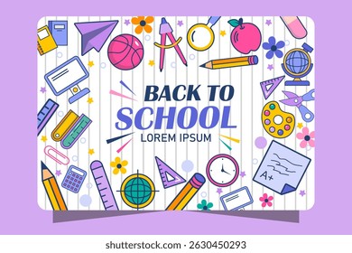 Flat background for back to school season design template