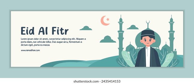 Flat background banner for islamic ramadan celebration