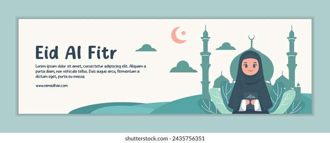 Flat background banner for islamic ramadan celebration