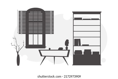 Flat background in black and white style. Good for presentations and websites. Vector illustration.