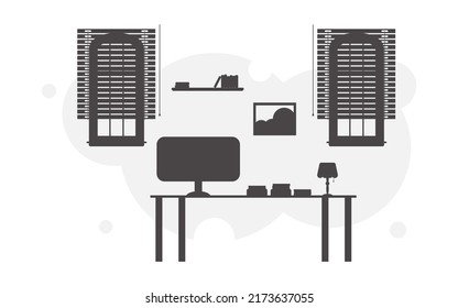 Flat background in black and white style. Good for presentations and websites. Vector illustration.