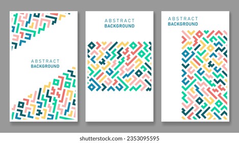 floraler Hintergrund mit bunten Linien, abstraktes, stylisches Mosaik-Design, modernes Design der Vorlagenabdeckung
