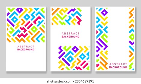 flat background with colorful lines, abstract stylish mosaic design, modern template cover design