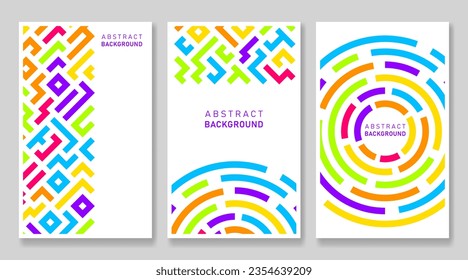 flat background with colorful lines, abstract stylish mosaic design, modern template cover design