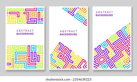 flat background with colorful lines, abstract stylish mosaic design, modern template cover design