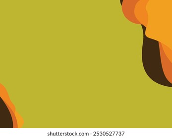 flat background a cup of  moon color pallet. orange green chocolate white