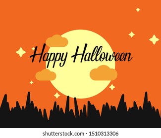 Flat Background Design for Halloween Day