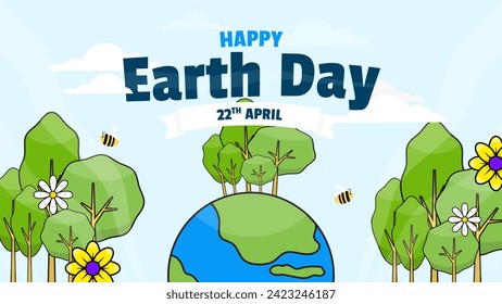 flat background for earth day celebration