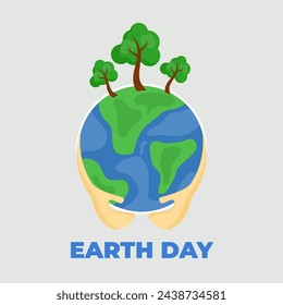Flat background for earth day celebration