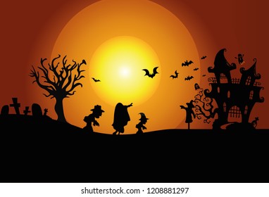 Flat Background Halloween